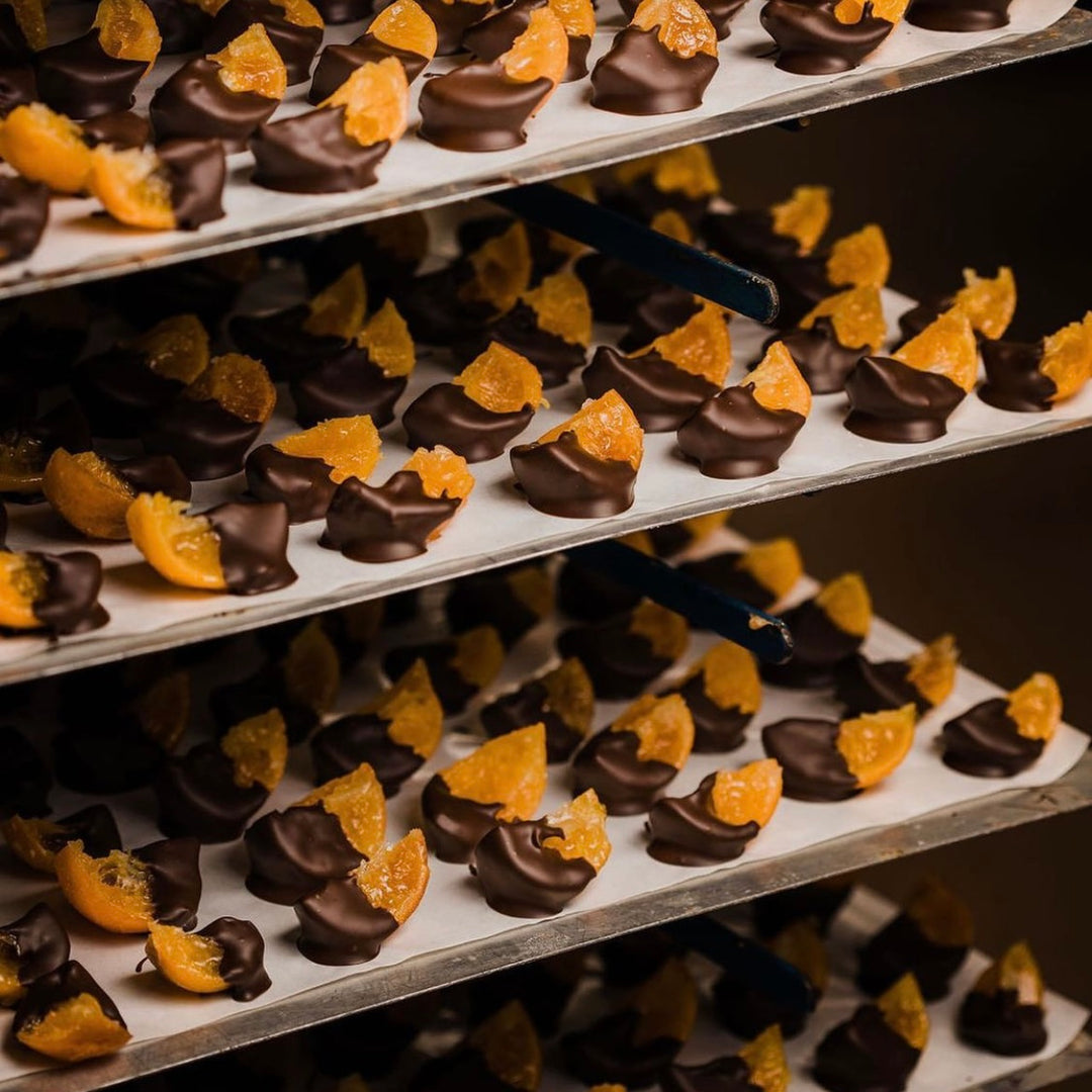 Chocolate Dipped Candied Clementines